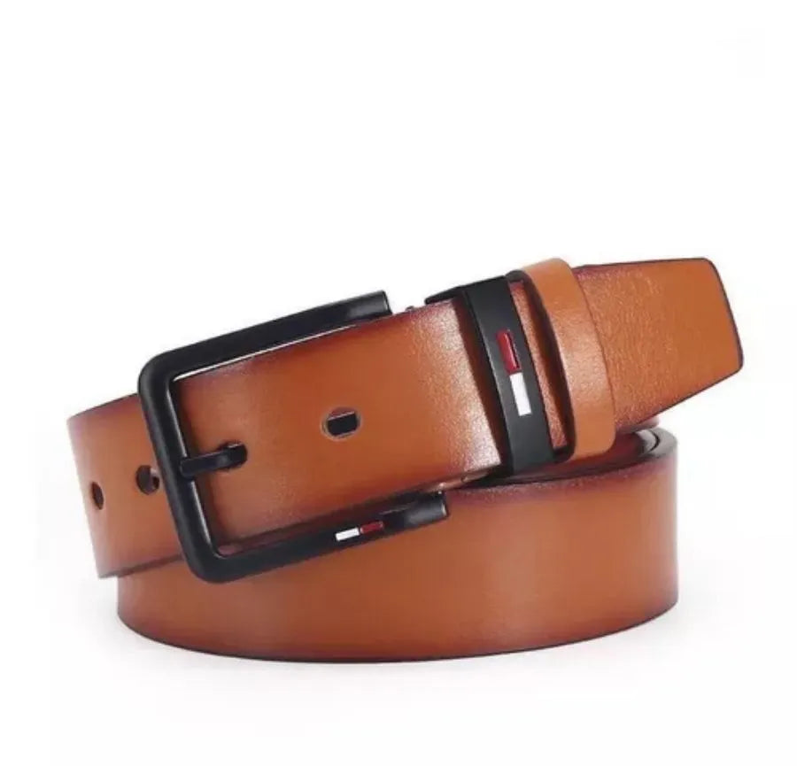 Men's PU Leather Belt with Alloy Pin Square Buckle - Business & Leisure Fashion Waist Belts 2023 in Black, Coffee, and Brown