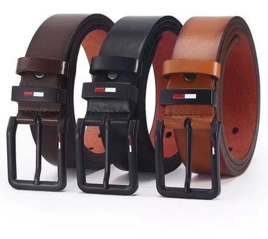 Men's PU Leather Belt with Alloy Pin Square Buckle - Business & Leisure Fashion Waist Belts 2023 in Black, Coffee, and Brown