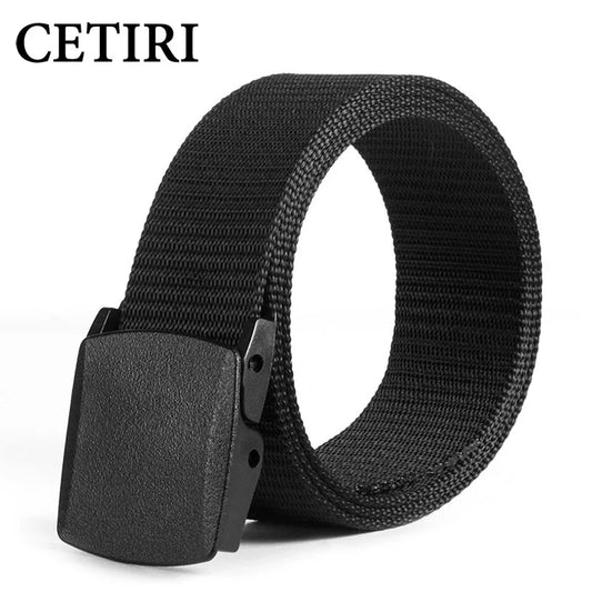 CETIRI 3.7cm Wide Casual Long Big Size Nylon Men's Belt - Military Outdoor Jeans Tactical Belts (110cm to 160cm)