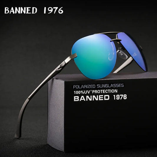 Aluminum Magnesium HD Polarized Sunglasses - Unisex Vintage Driving Shades with Original Brand Box