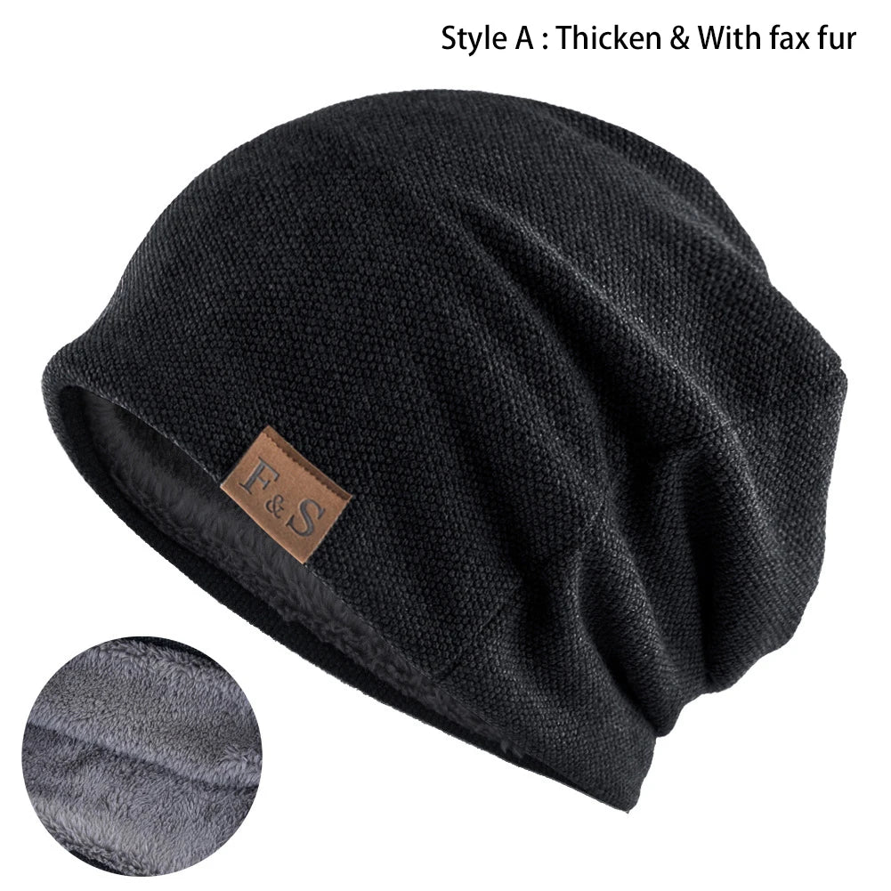 Fashionable Solid Hip-Hop Style Warm Knitted Beanie Hat for Men and Women