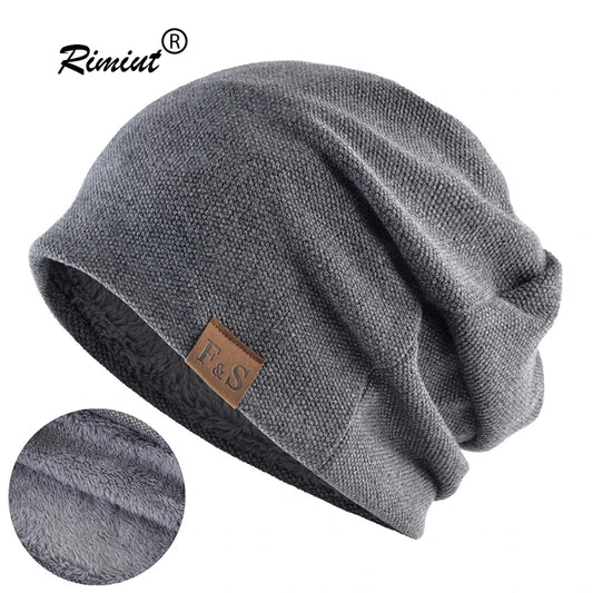 Fashionable Solid Hip-Hop Style Warm Knitted Beanie Hat for Men and Women