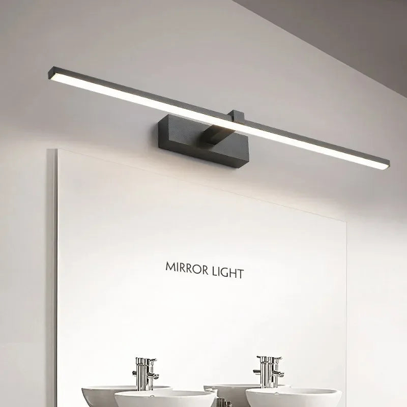 ED Mirror Lights Wall Lamps - Waterproof Bathroom Lighting, Modern Indoor Flat Lamp for Make Up, White and Black Options