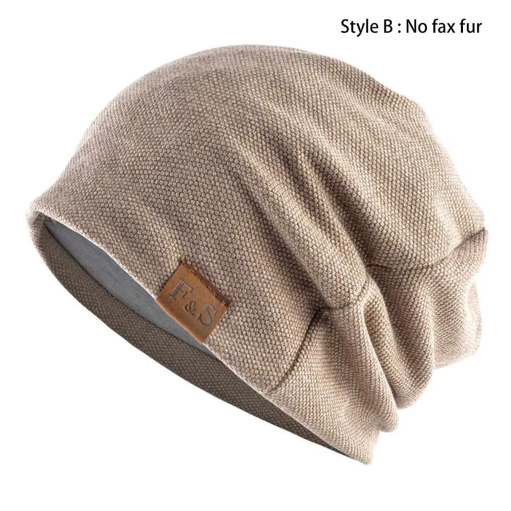 Fashionable Solid Hip-Hop Style Warm Knitted Beanie Hat for Men and Women