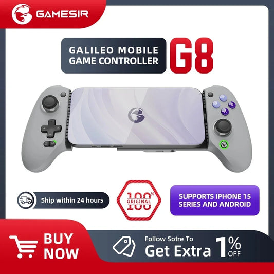 GameSir G8 Galileo Type-C Gamepad with Hall Effect Stick for iPhone 15, Android, PS Remote Play, and Cloud Gaming