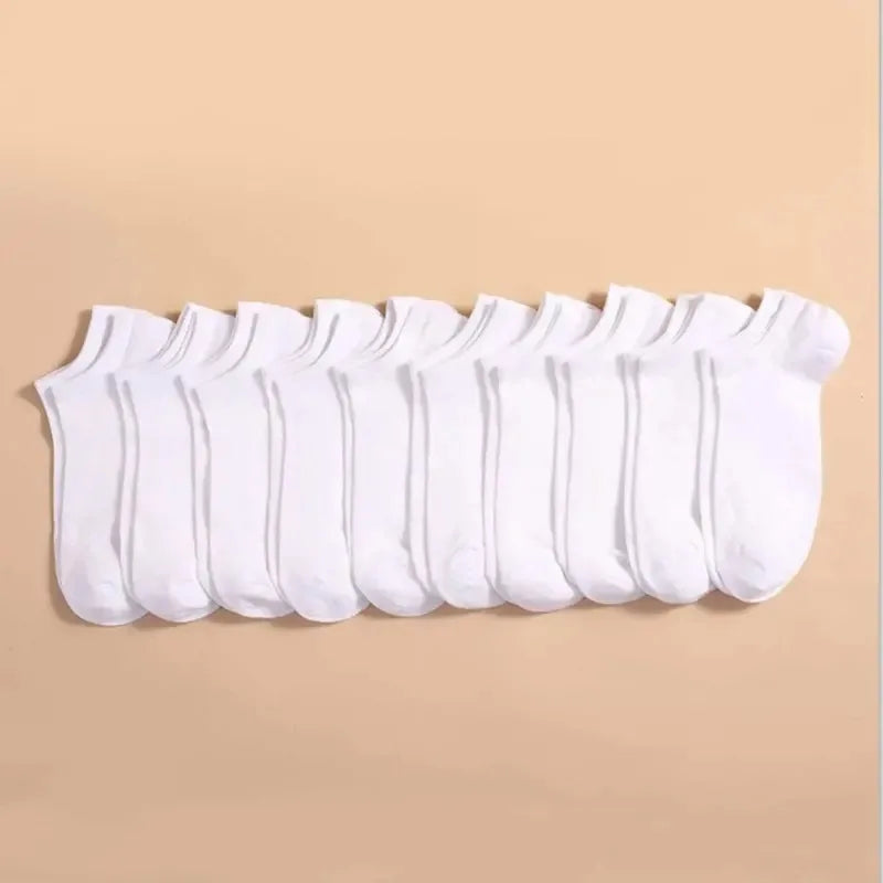 10 Pairs Unisex Breathable Low Cut Boat Socks - Anti-Odor, Sweat-Absorbing, Comfortable